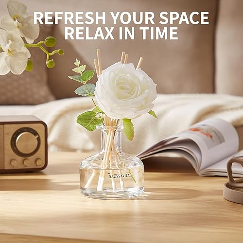 Miniatura 4 de Juego de difusores de junco, difusor perfumado de flores de 7.10 onzas con 7 varillas, fragancia de larga duración para el hogar durante 120 días,
