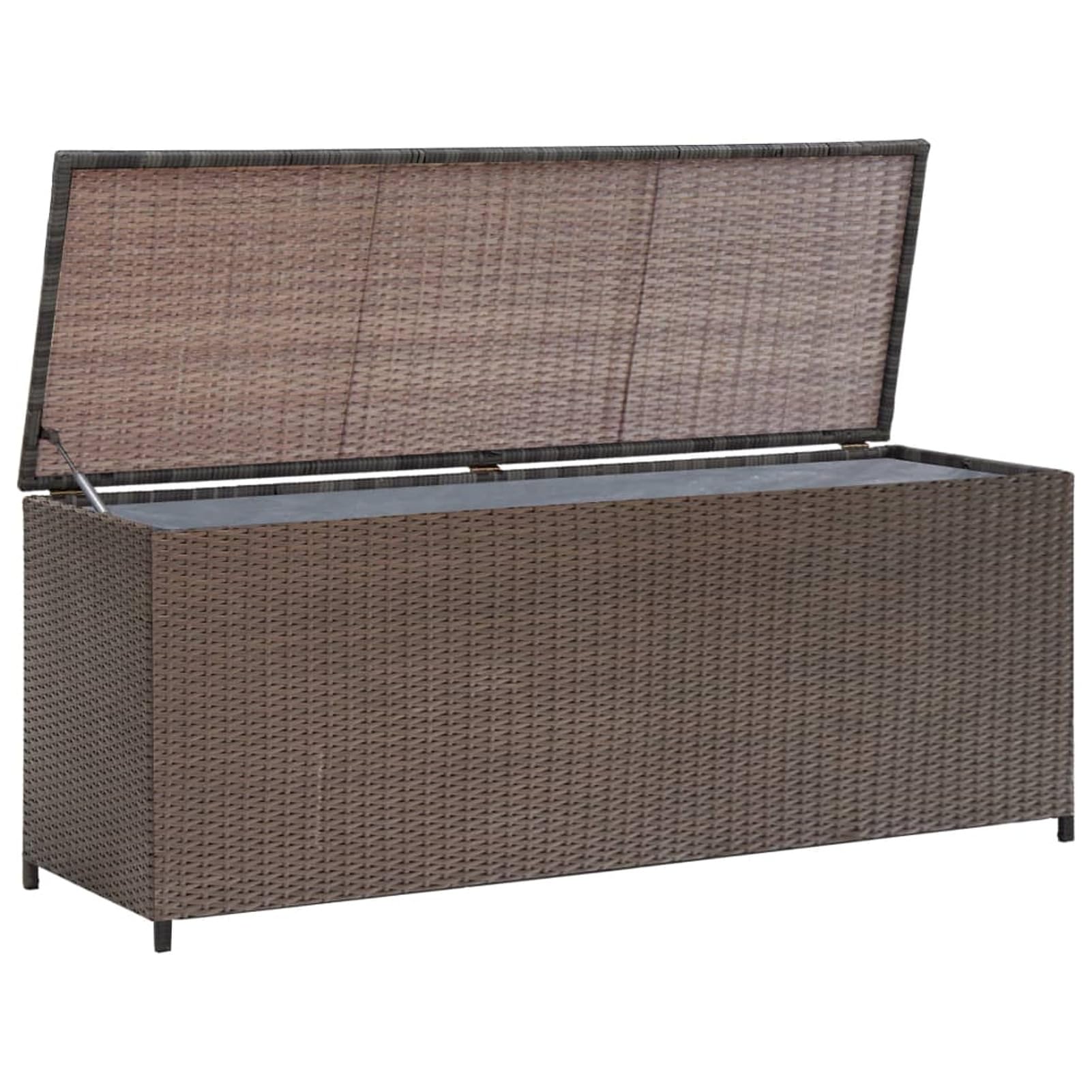 ShGaxin Schowek ogród, Arcon na zewnątrz, Baul Garden Storage, Baul Garden, skrzynia ogrodowa zewnętrzna, polirattan, brązowy 120x50x60 cm