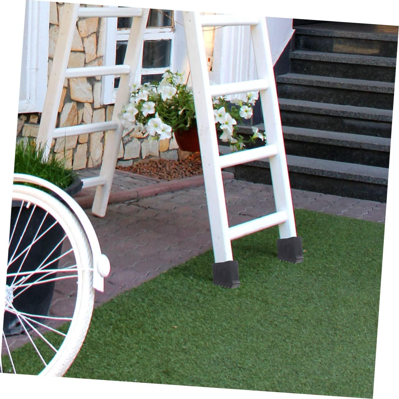 6pcs Non- Ladder Feet Covers Ladder Pads for Stability and Noise Reduction Easy to Install Protective Mat for Folding and Step Stairs