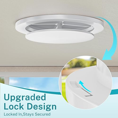 Miniatura 4 de HG Power - Ventilación de 4 pulgadas con panel ajustable y pantalla de malla extraíble, difusor de techo ABS con diseño de clip de bloqueo para