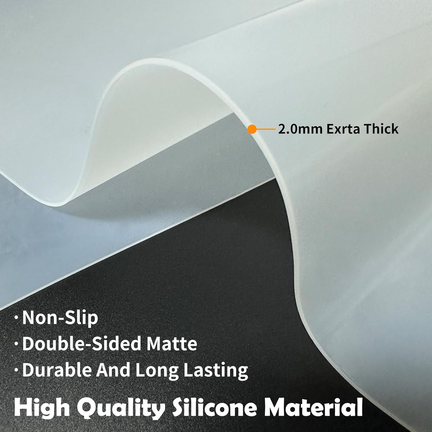 2 Pack 47.3"x23.6" Silicone Kitchen Counter Mats, 2MM Thick Heat Resistant Non-Slip Countertop Protector, Waterproof Durable Mats for Kitchen Countertops, Islands, or Workspaces (Semitransparent)