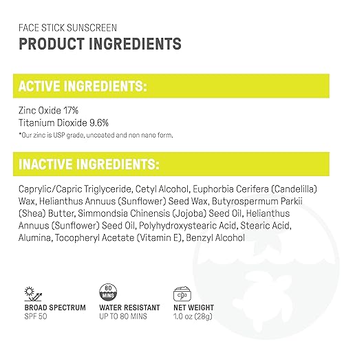 Miniatura 5 de Raw Elements Face Stick SPF 50 - Protector solar mineral totalmente natural, seguro para arrecifes, resistente al agua, protección UVA/UVB de amplio