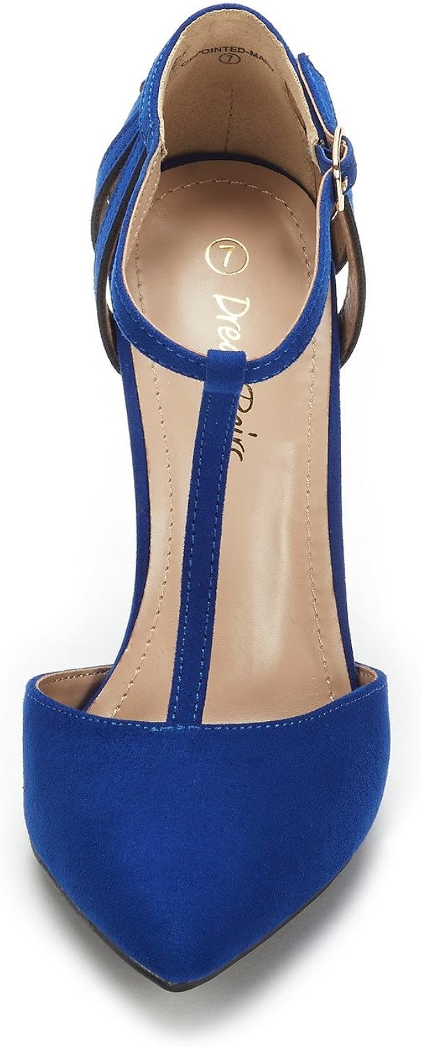 DREAM PAIRS Women's Oppointed-Mary Pump Shoe 8.5 Royal Blue