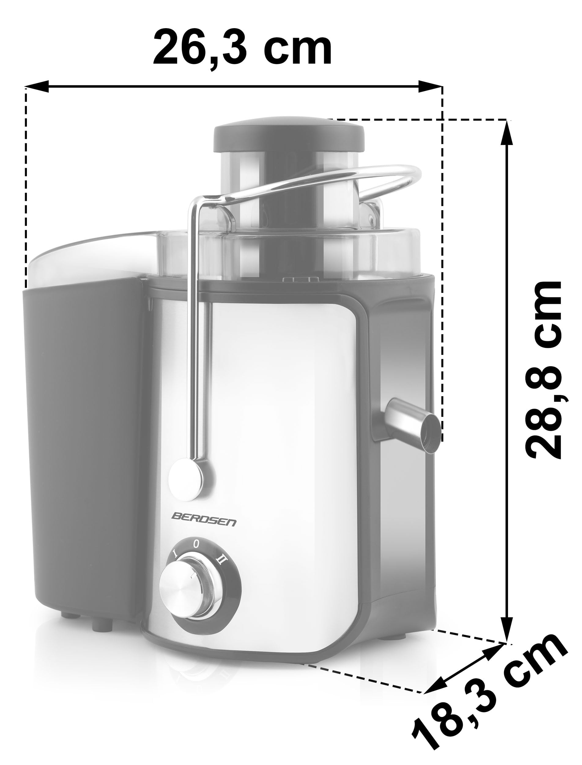 Berdsen - Exprimidor - Para frutas y verduras - Recipiente de 500 ml sin BPA - Máquina de zumo - 600 W - Hoja de acero inoxidable - 12000-13000 rpm - Exprimidor - Exprimidor - Acero inoxidable