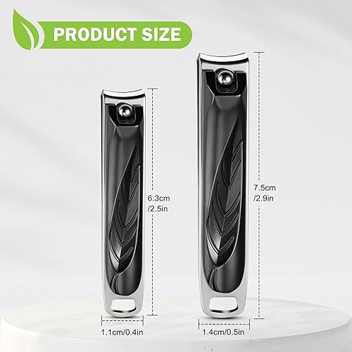 Miniatura 7 de BEZOX Elegante juego de cortaúñas para uñas, cortaúñas de precisión para adultos para uñas gruesas, diseño ergonómico, cortador de uñas para hombres