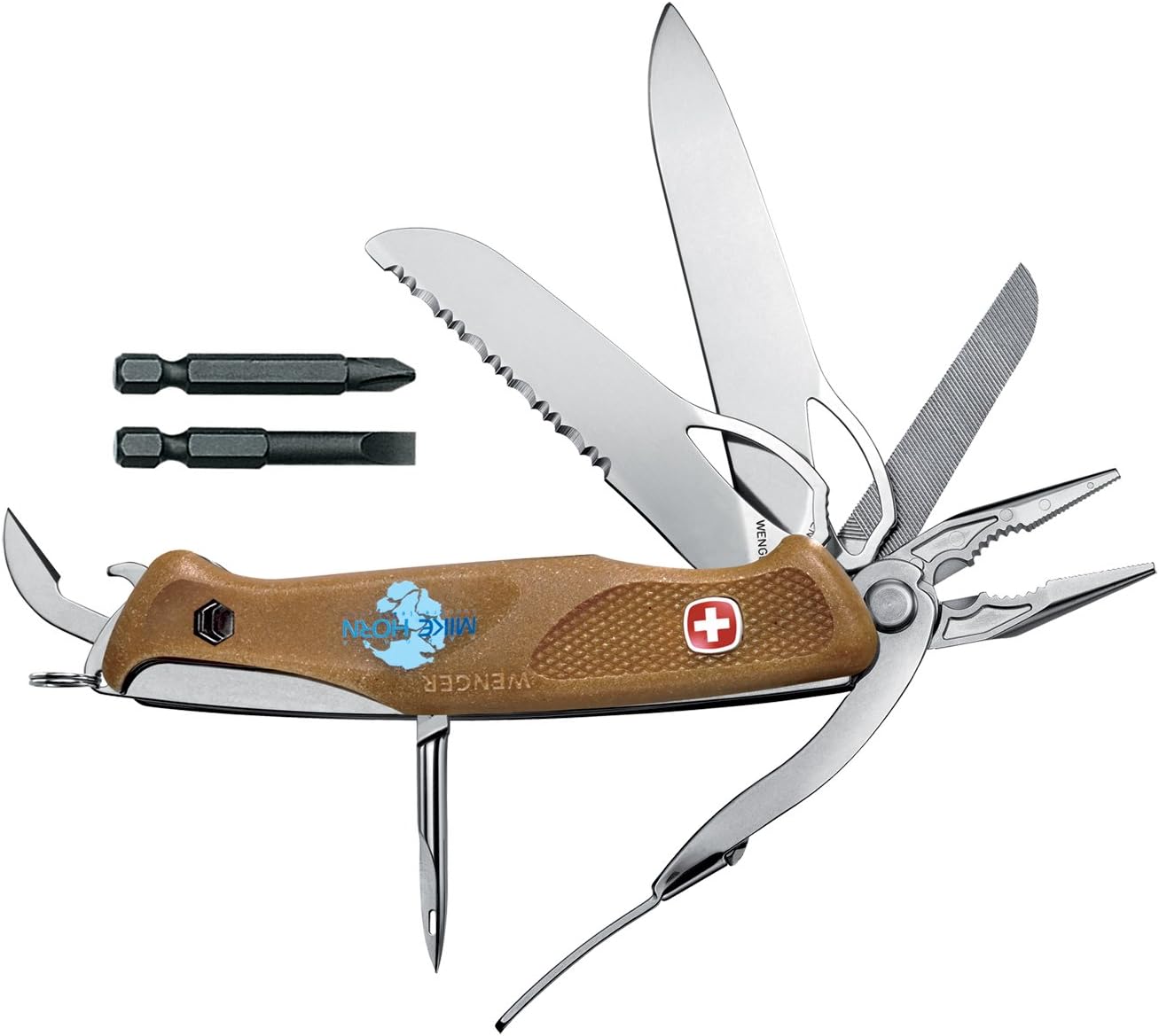 Wenger 16324 Swiss Army Mike Horn Pocket Knife, Brown