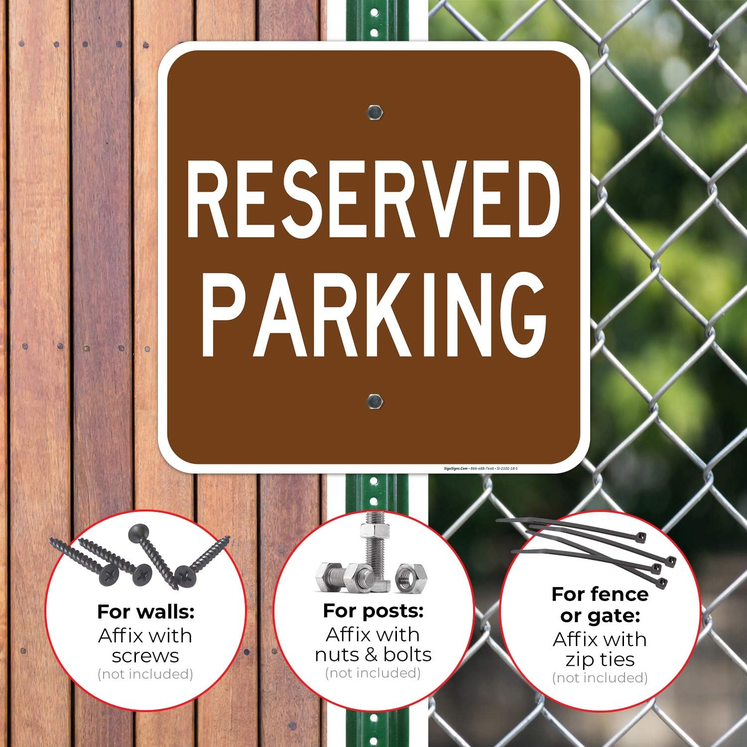 Reserved Parking Sign, 18x18 Inches, Rust Free .063 Aluminum, Fade Resistant, Easy Mounting, Indoor/Outdoor Use, Made in USA