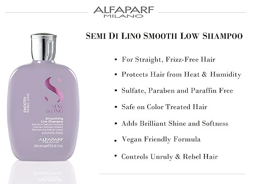 Miniatura 2 de Alfaparf Milano Semi Di Lino Smooth Low Shampoo (8.45 oz) y acondicionador (6.76 oz) - para cabello encrespado y rebelde - Sin sulfato - Alisa y