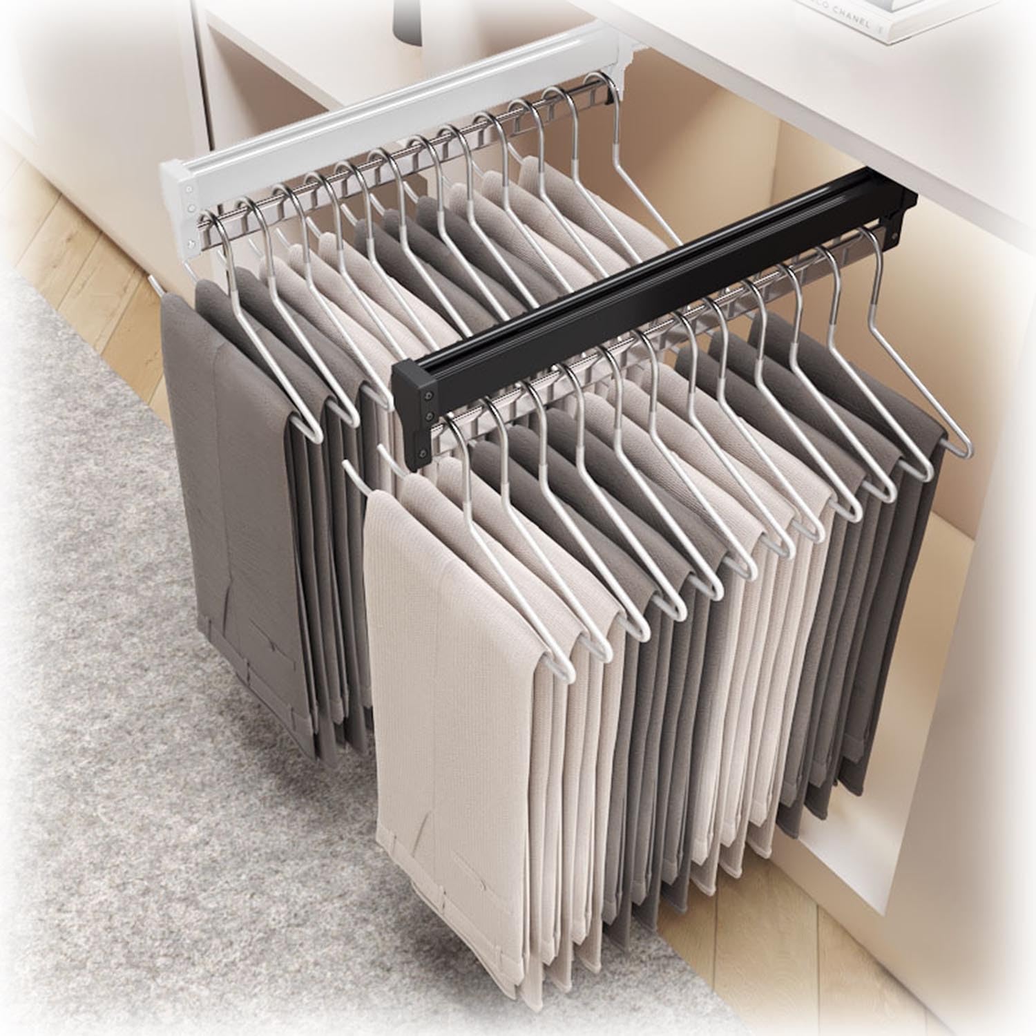 Rail de vêtements escamotable LWX pour penderie et armoire