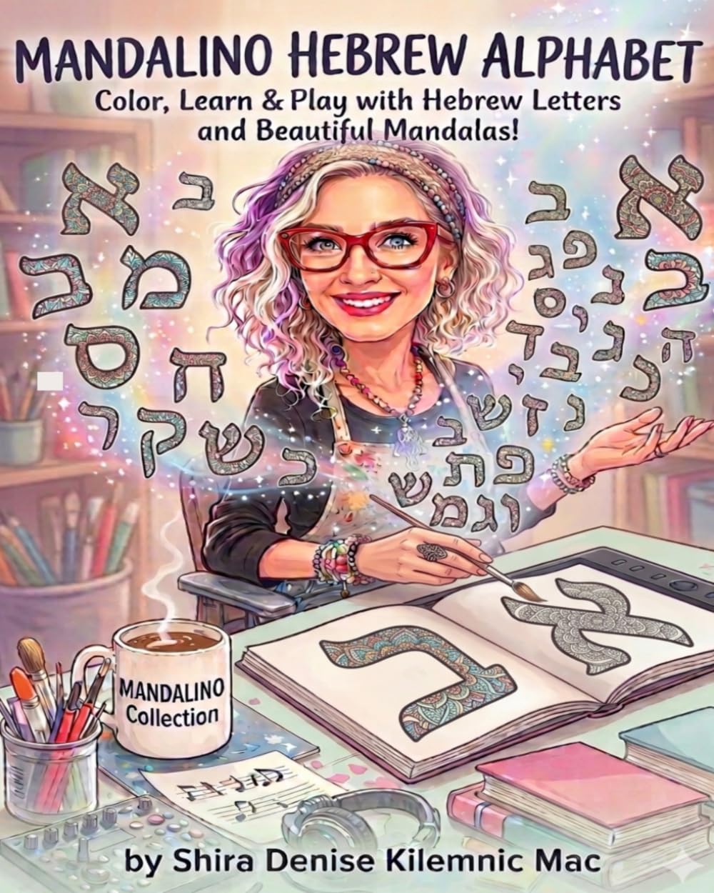 Mandalino Hebrew Alphabet: Color, Learn & Play with Hebrew Letters and Beautiful Mandalas! (Mandalino Collection)