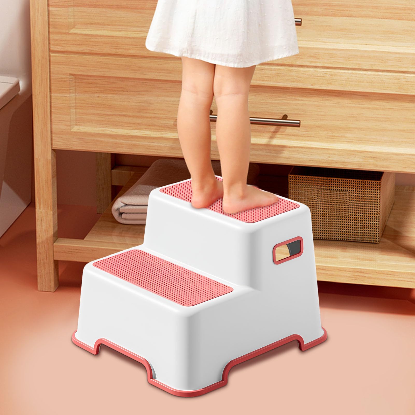 Scool Pequeño Paso para Niños Niño-Scool Baño Baño Dugotto con Base Anti | Schid | Booster Portátil Para El Entrenamiento Del Orinal, El Cepillado De Dientes, El De Higiénicos Y El Svil