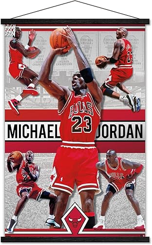 Trends International Michael Jordan - Póster de collage de pared, 22.375 x 34 pulgadas, paquete de impresión premium y colgador negro