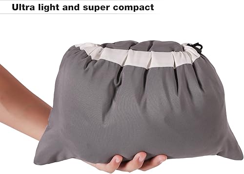 Miniatura 3 de REDCAMP - Almohada para acampar pequeña ligera y compresible, 1 piezas2 piezas de almohada de viaje de franela con funda removible, gris, S
