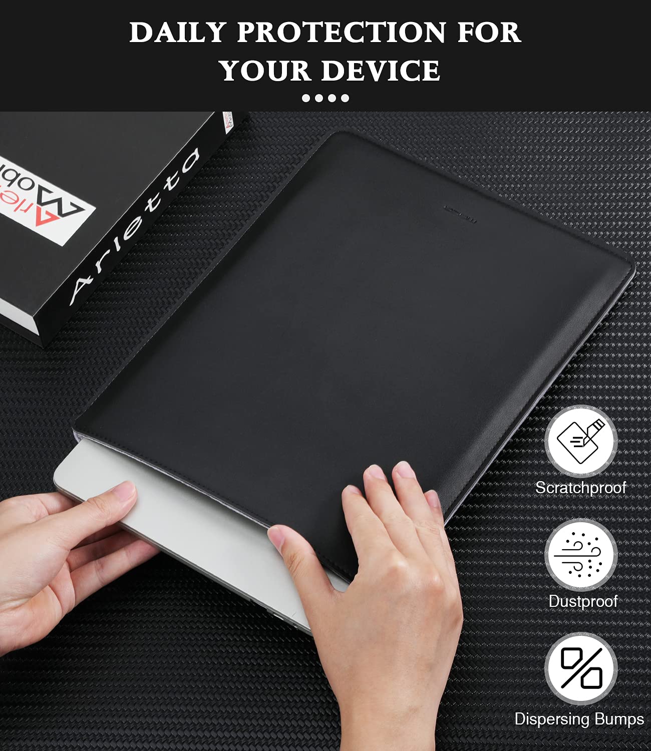 MoKo GENUINE LEATHER Ultra Slim Case for the New iPad iPad3 / ipad2, Black MoKo Leather Strap Compatible with Apple Watch 38mm 40mm 41mm