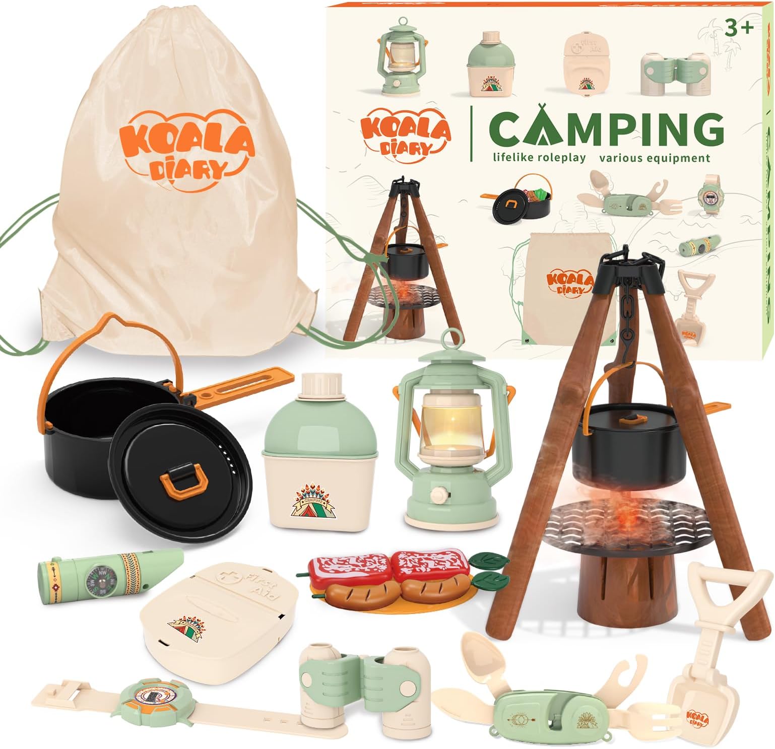 KOALA DIARYBug Catcher for Kids Explorer Bug Catching Kit,Magnifying Glass, Tweezers, Whistle & Compass, Learning Guide, Insect Habitat, Outdoor Toys(3 Year +) (Kids Camping Toys Set)
