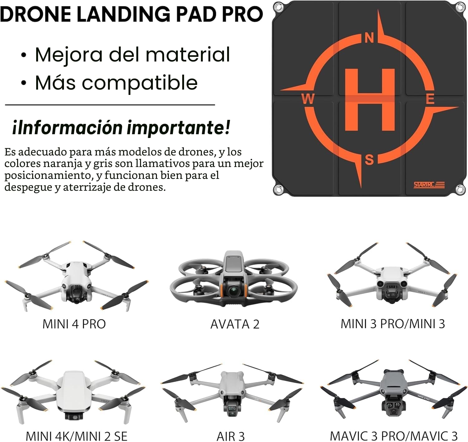 STARTRC Drone Landing Pad,Plataforma de Aterrizaje Universal de Plegado rápido para dji Mini 5 Pro/4/3/Mini 4k/Neo 2/Air 3s/Avata 2/Flip Drohne Zubehör (22-inch/55cm)