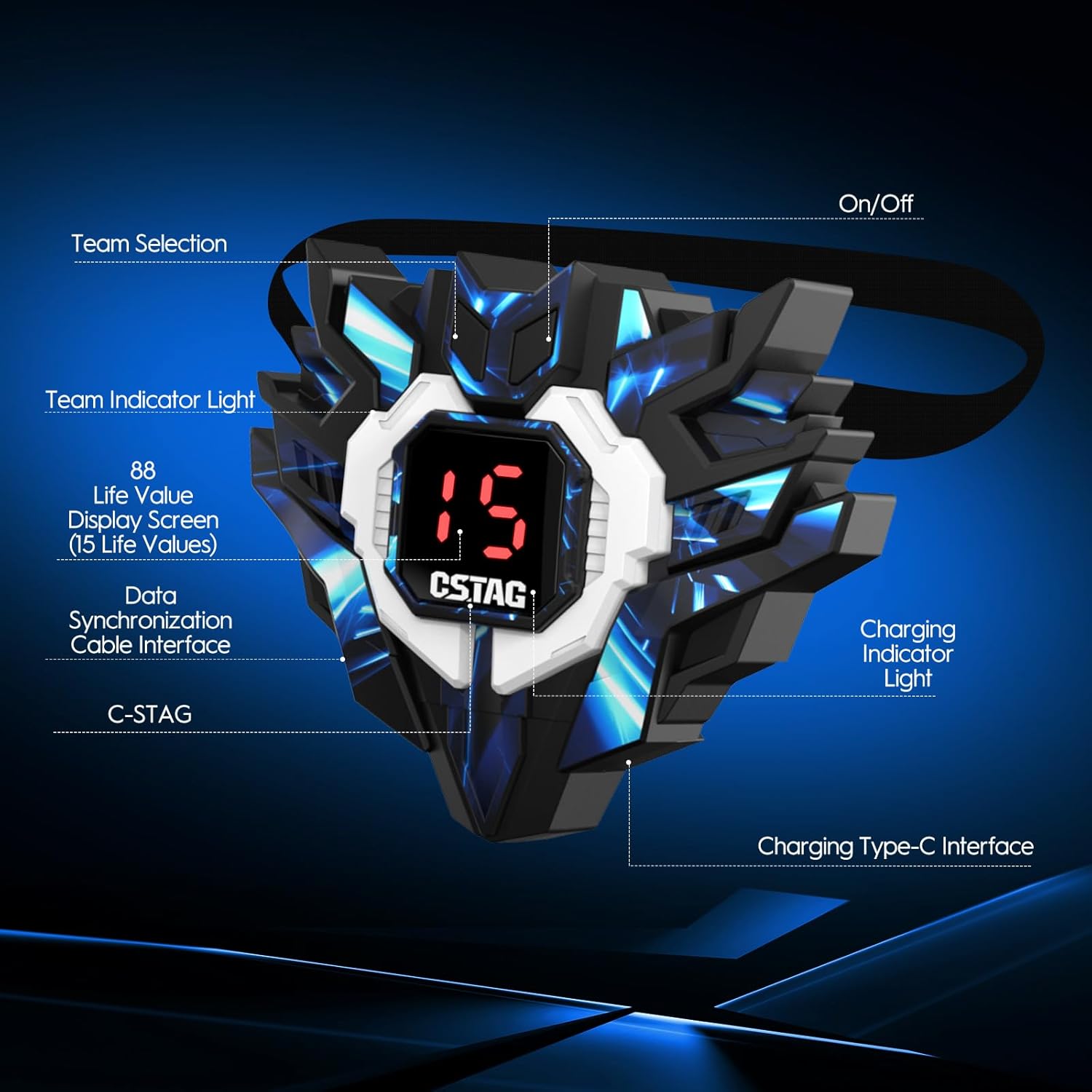 Infrared Battle Set - 2 Guns 2 LED Vests with Real-Time Data Sync, Infrared Tag Guns for Kids Teens & Family Play Indoor Outdoor Multiplayer Game, Toys Gifts for Birthday Christmas Party (Red & Blue)