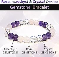Vista 17 de Pulsera de turmalina negra, pulsera de cristal curativo natural para mujeres y hombres, pulsera de cuentas redondas de 0.315 in para espiritual