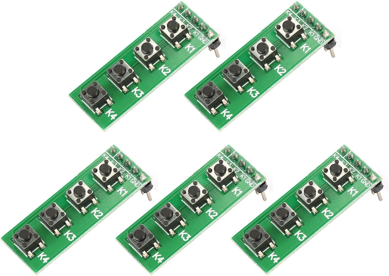 4 Button Key Module, 4 Key Push Button Switch Keyboard Board with Common Cathode Keys, for PLC ARM FPGA CPLD 32 AVR 430