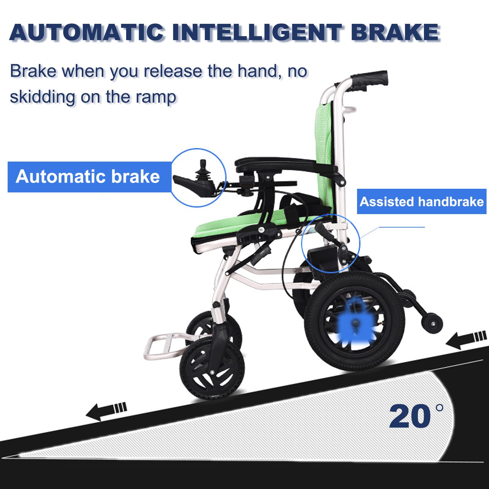 Fauteuils roulants électriques pliants pour adultes seniors 30 lb Fauteuils roulants électriques pliables légers 250 lb Fauteuil roulant motorisé durable avec 2 batteries amovibles pour personnes âg
