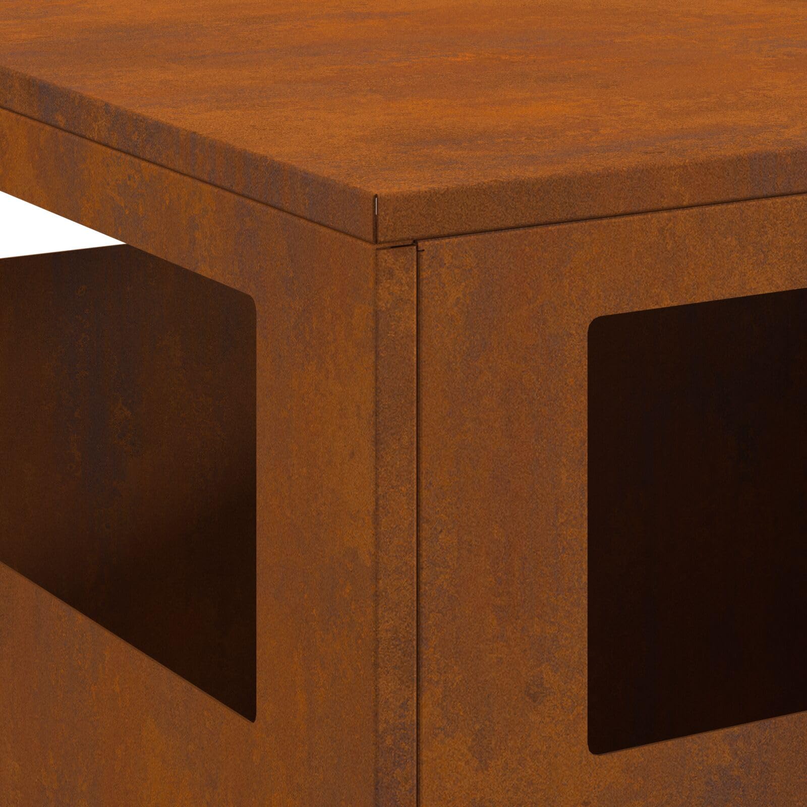 Palenisko 50 x 50 x 100 cm ze stali kortenowej - 858933