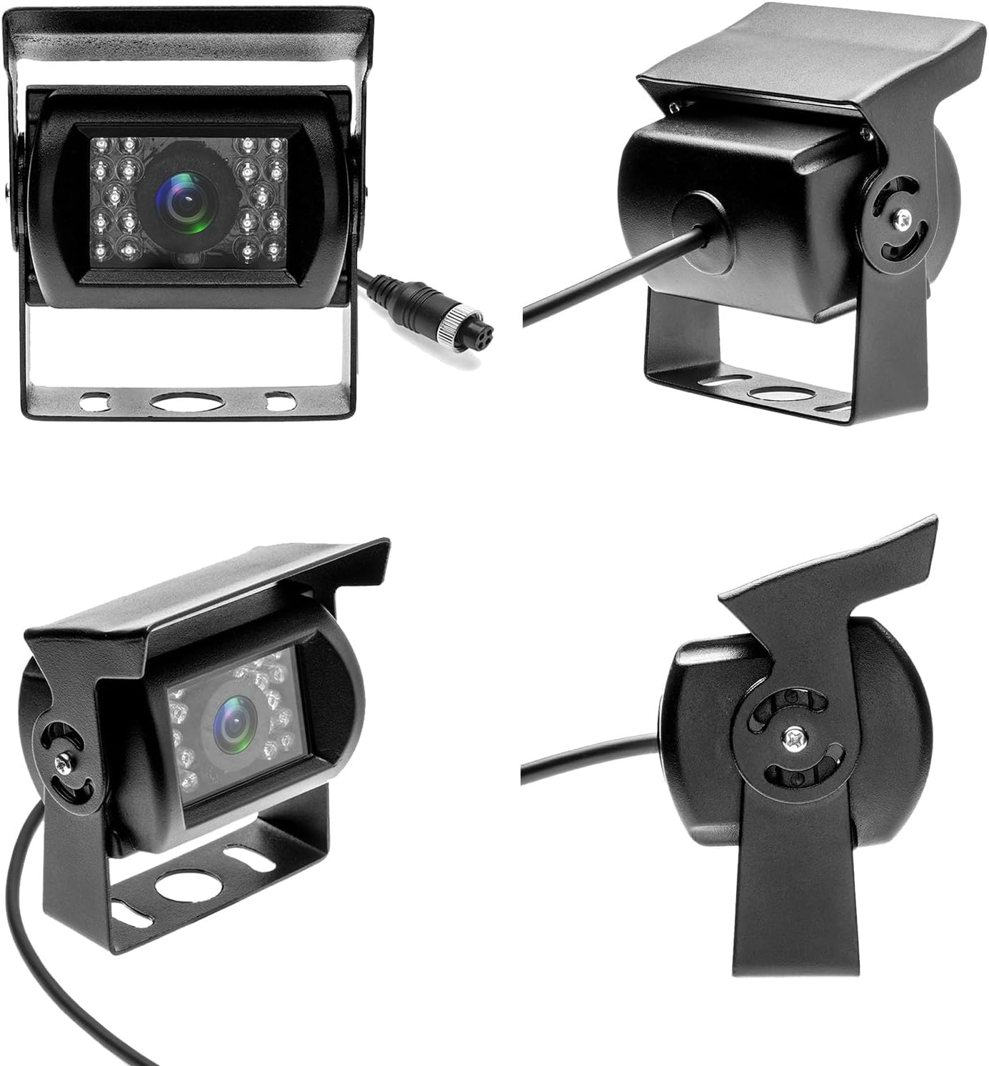 CAMECHO Bus Truck Vehicle Backup Cameras with 10M Car Video Extension Cable 4-Pin Aviation Connector, Waterproof IR Night Vision Wide Angle Rear View Camera for Bus/RV Camper/Truck/Trailer/Van