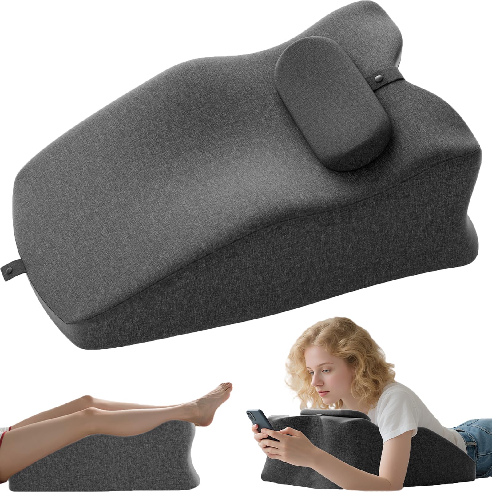 Cojín de lectura para cama y sofá, espuma viscoelástica, cojín ergonómico para la espalda