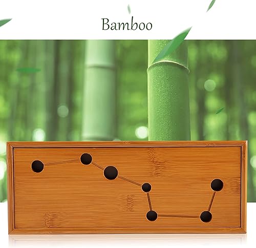 Miniatura 3 de Bandeja de té de bambú, bandeja de té de siete estrellas, juego de té gongfu chino, bandeja de servir de estilo chino tradicional, con caja de