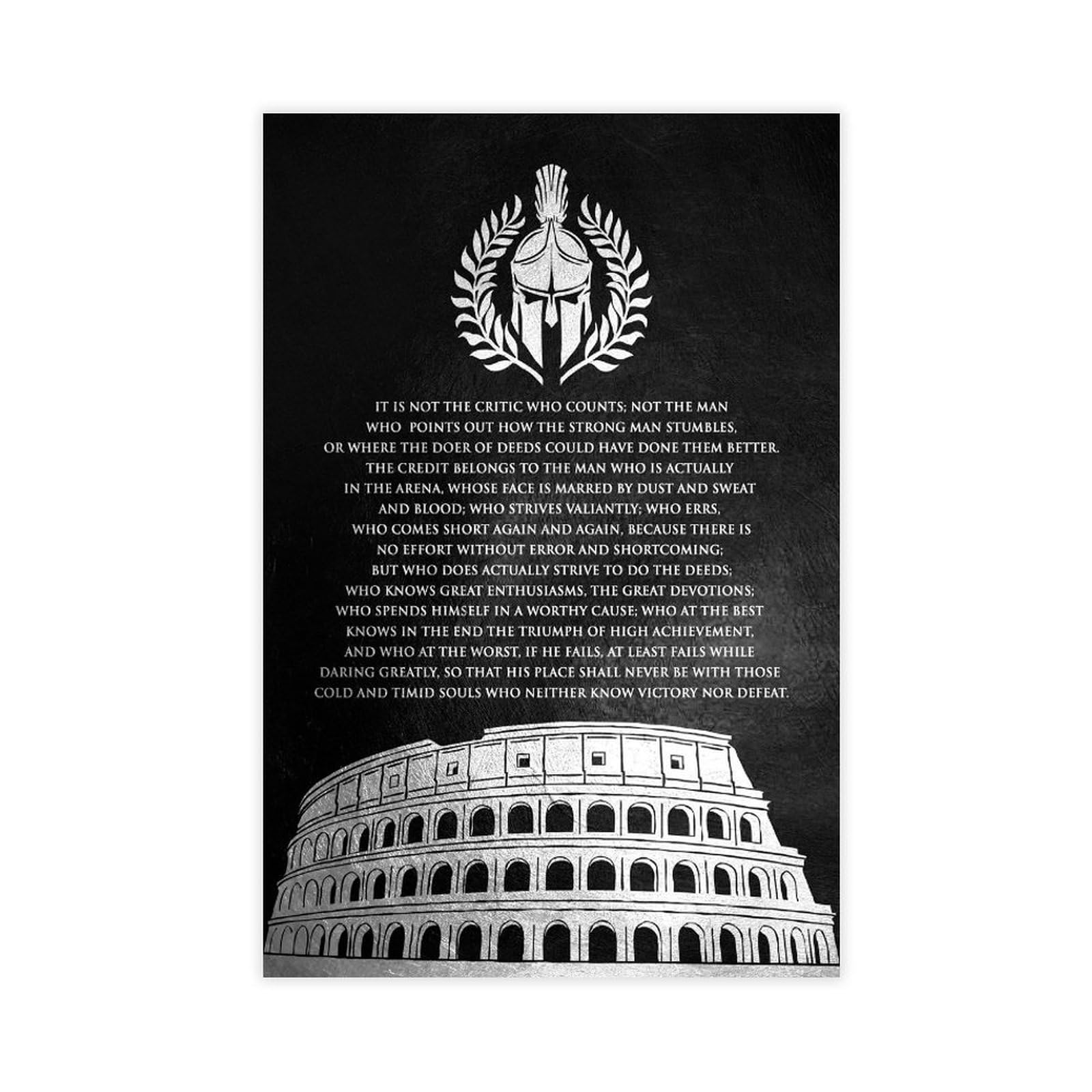 NEOHI Theodore Roosevelt The Man In The Arena Inspirational Wall Art Prints Modern Canvas Modern Poster Wall Art Prints Paintings Living Room Bedroom Decor 24x36inch(60x90cm)