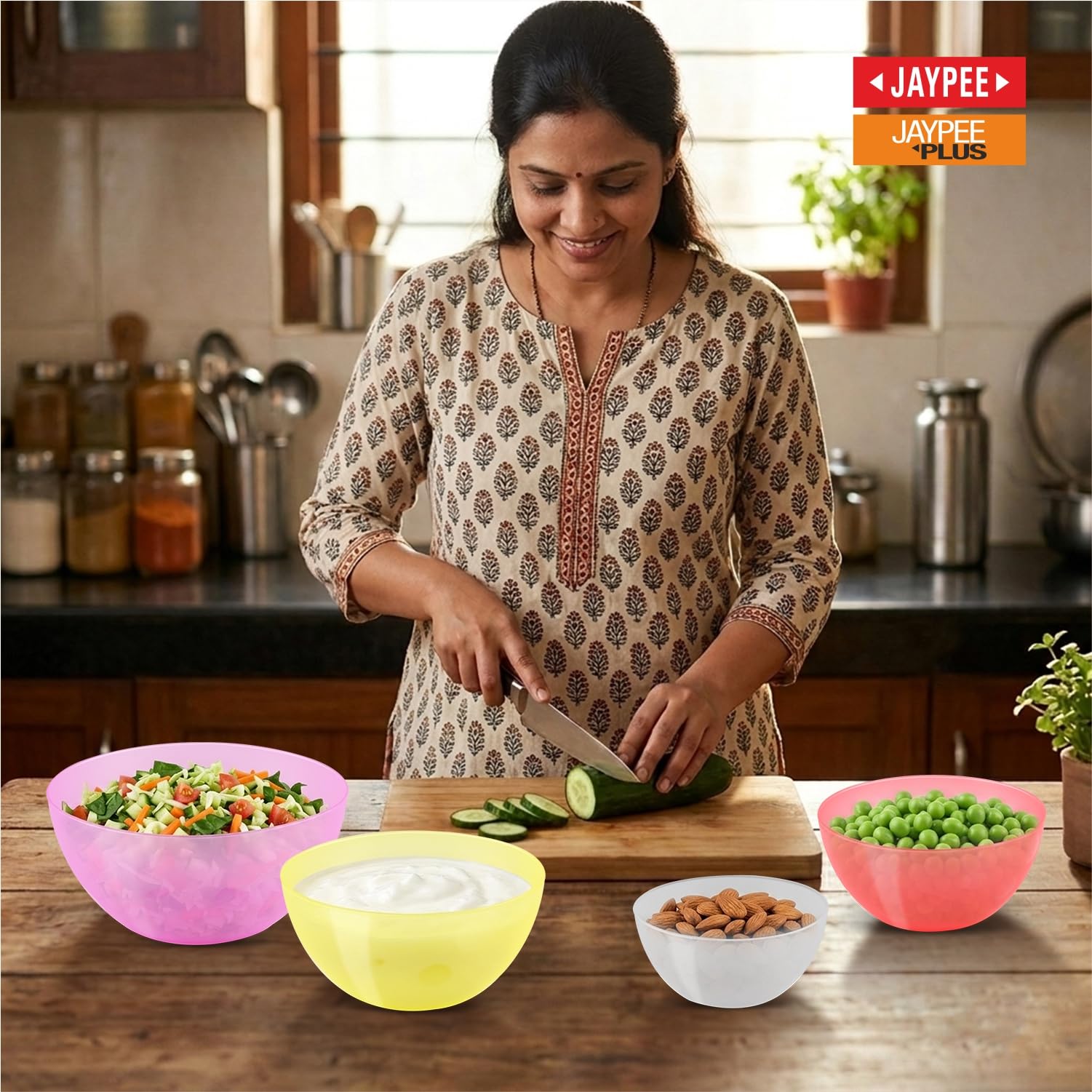 Jaypee Plus Mixing Bowl Set of 4 | Mixing Bowls for Kitchen | Mixing Bowl for Cake Batter | Snack Bowls Set of 4 | Multipurpose Bowl Big Size, Multicolour