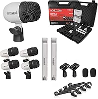 Vista 22 de 5 CORE Kit de micrófono de batería de 7 piezas, micrófonos de batería de metal, Tom/Snare y Cymbals Profesional con cable, incluye soporte