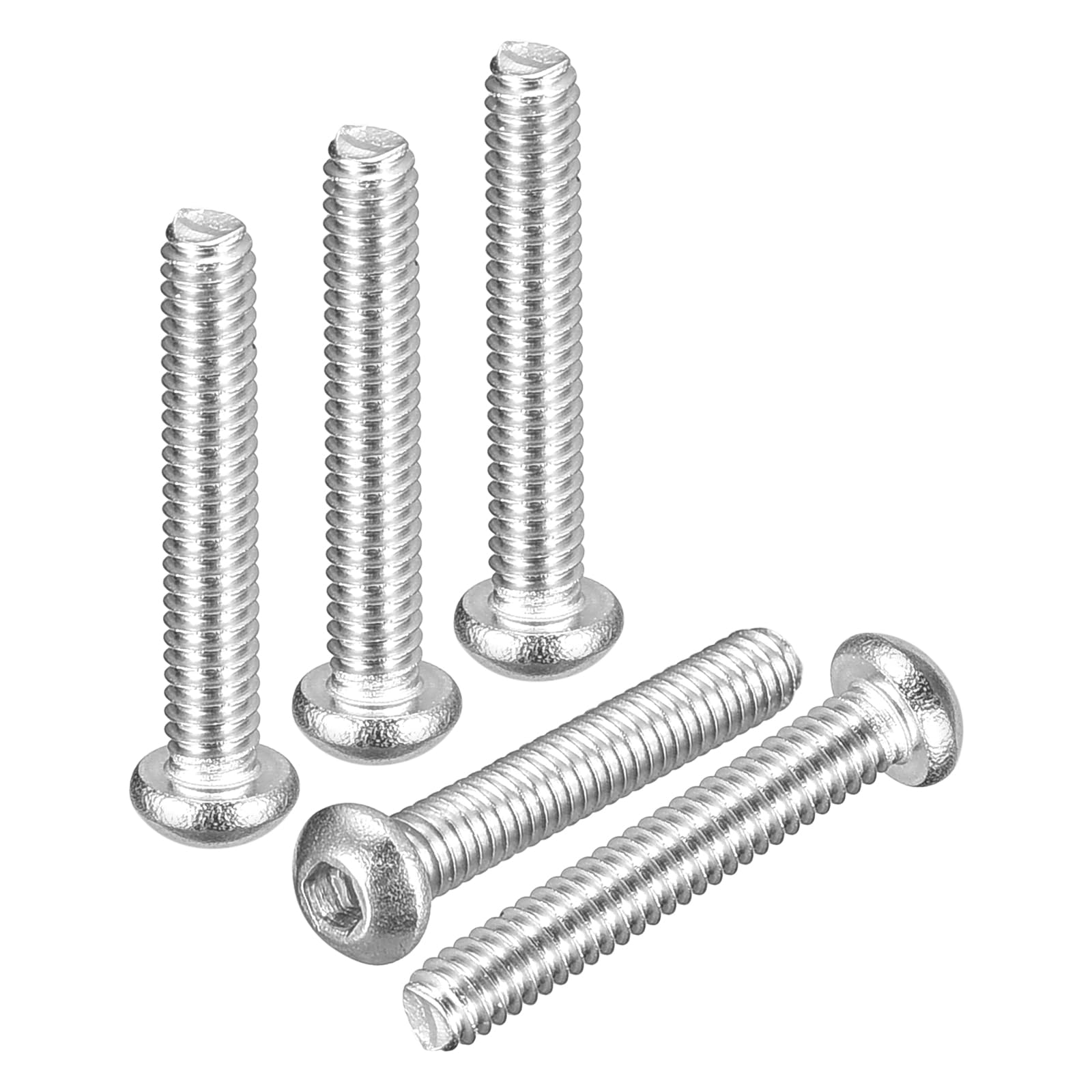 DTGN M2-0.4x12mm Button Head Socket Cap Screws - 100Pack - Good for Road Bicycle, Mountain Bike, Auto, Motorcycle - 304 Stainless Steel Whitewashed - Hex Drive Fasteners