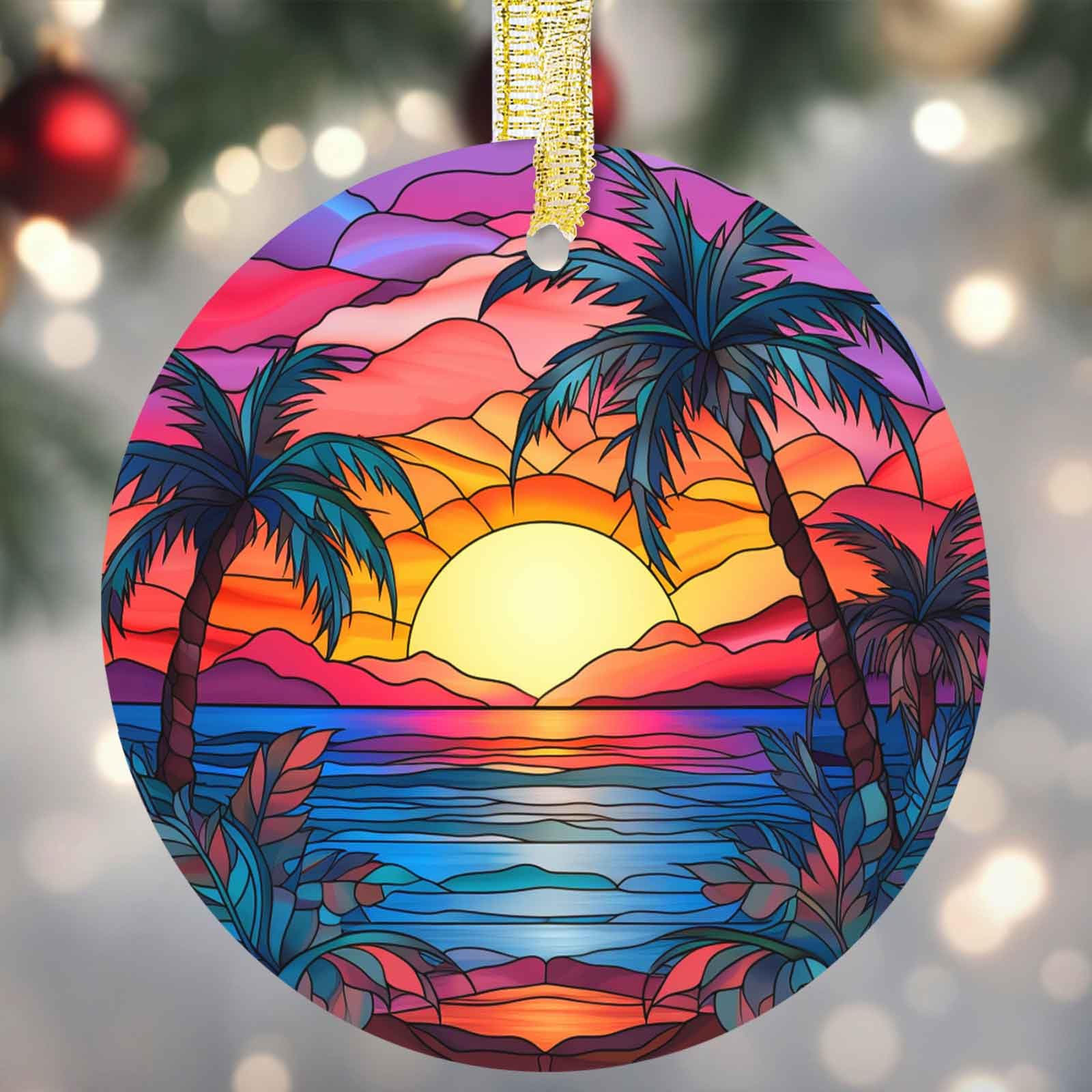 Christmas Ornaments, Coconut Tree Christmas Ornament, Ceramic Christmas Decoration, Coconut Tree Christmas Tree Ornaments, Christmas Coconut Tree, Xmas Gifts for Coconut Tree Lover