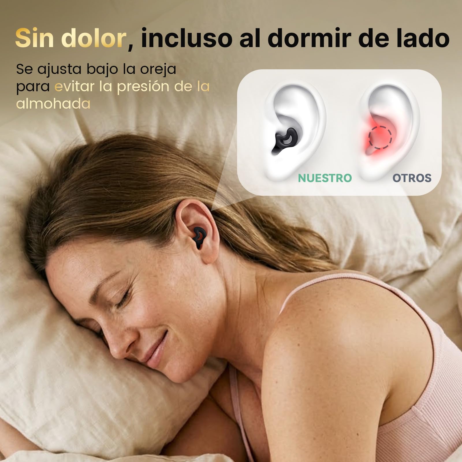 Tapones para dormir, tapones con reducción de ruido de 40 dB para dormir, para quienes duermen de lado, contra los ronquidos, 10 puntas (XS/S/M/L/doble capa)
