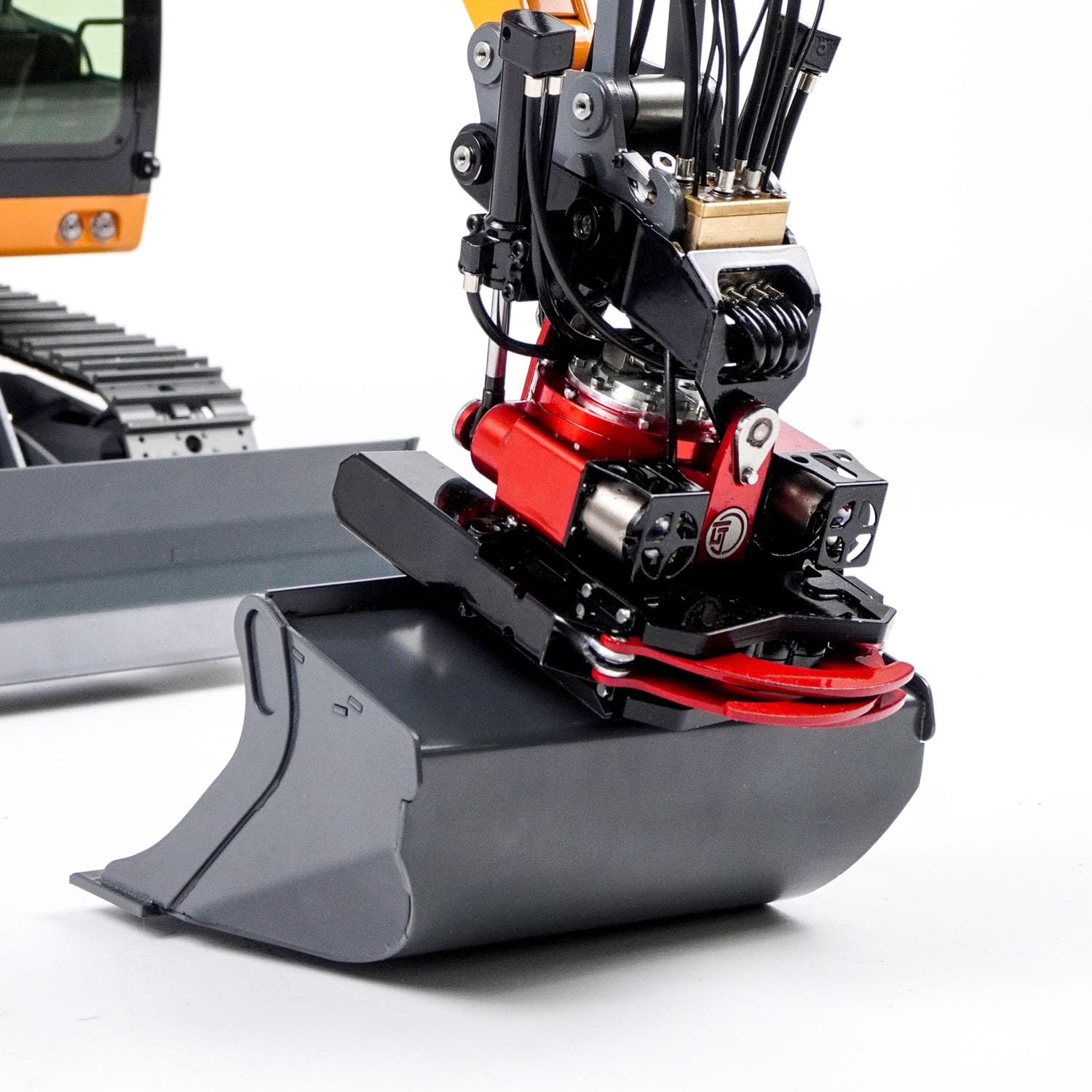 Cubo ancho de metal para excavadora hidráulica LR914 PRO MAX 1/14 a control remoto, excavadora, máquina de construcción, radio Flysky, batería de construcción, pieza de vehículo para mayores