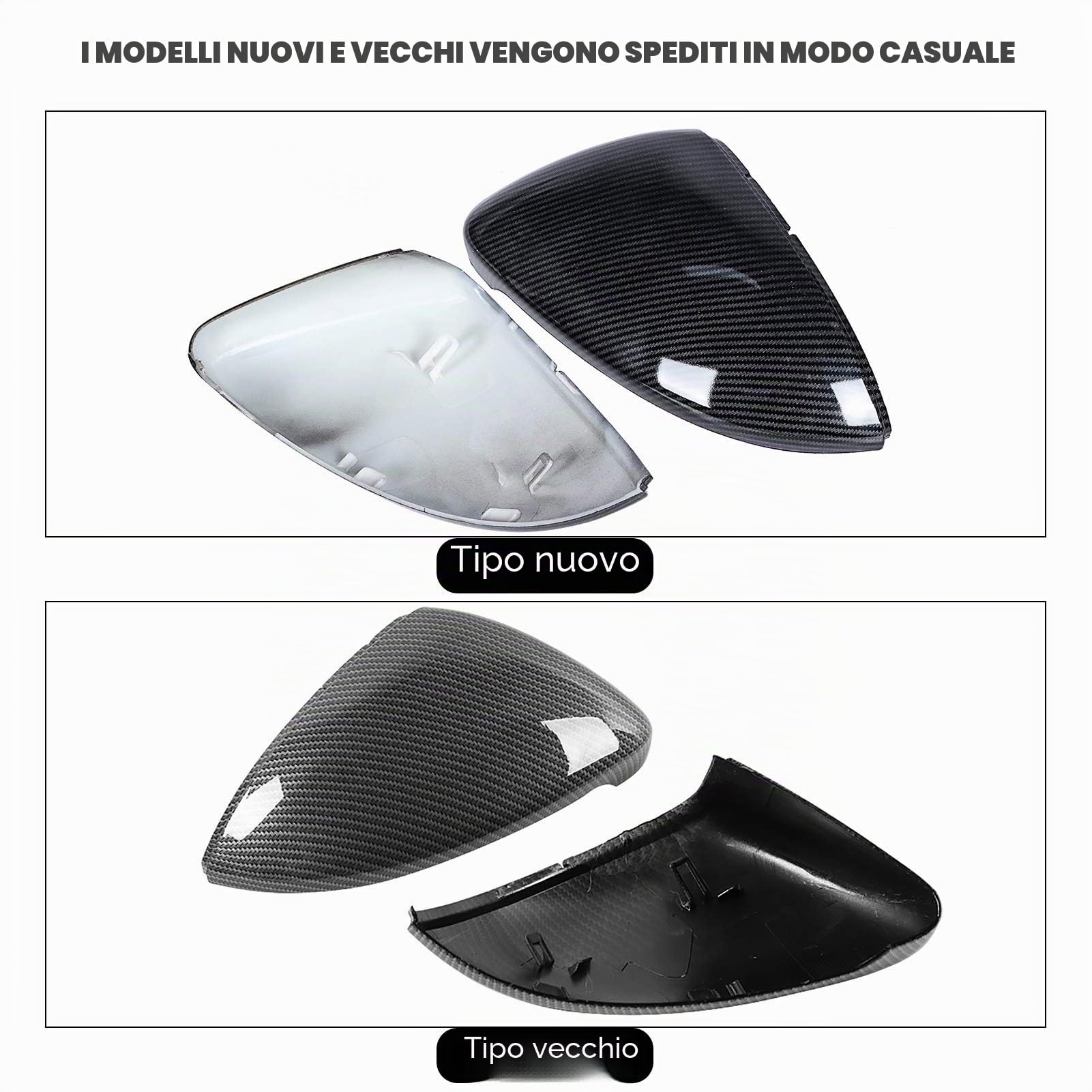Copri specchietto retrovisore, 2 Pezzi Copri specchietto retrovisore in Fibra di Carbonio ABS Adatto per Golf 7 2014-2018