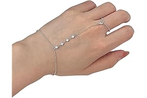 Exquisite 925 Sterling Silver CZ Diamond Hand Chain