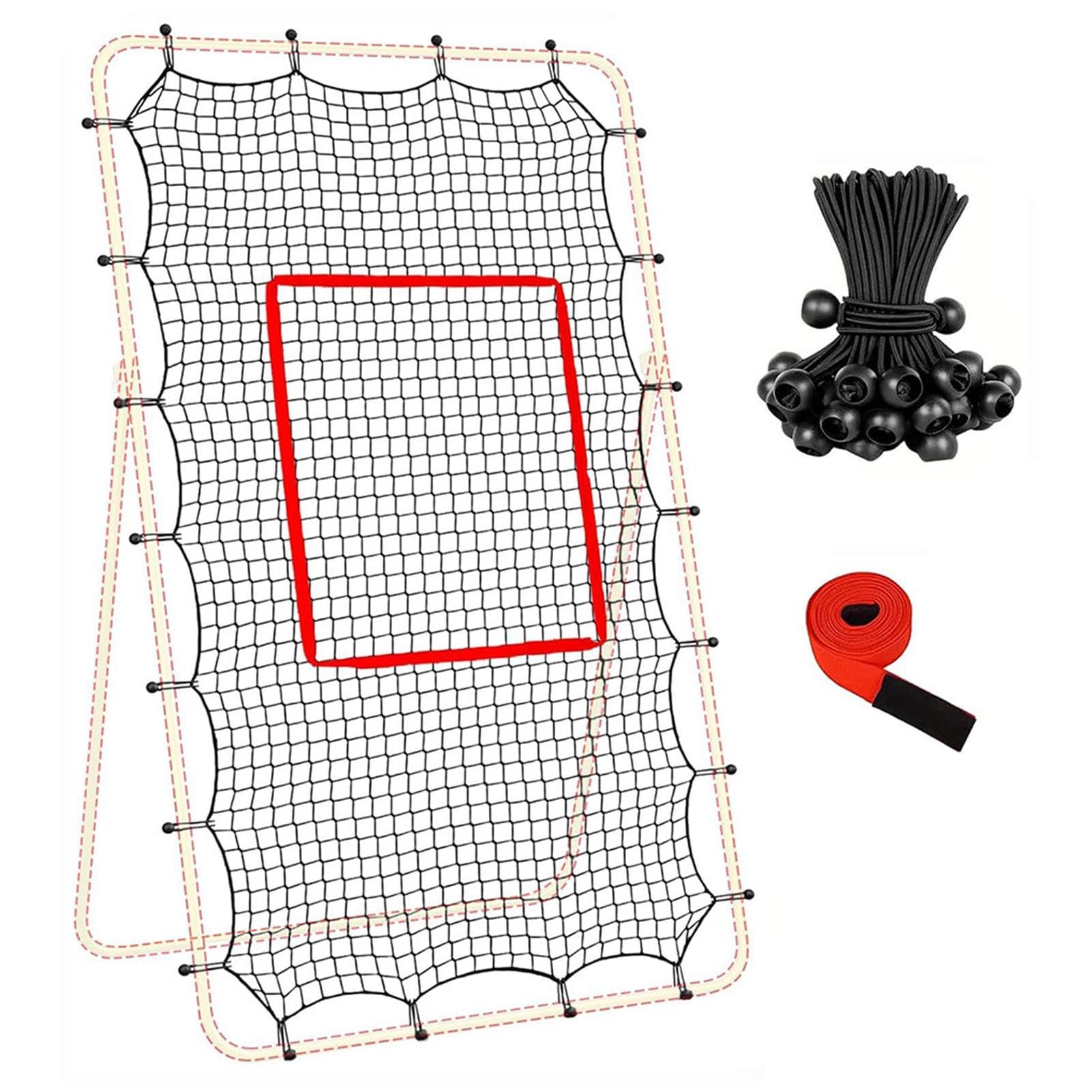 Volleyball-Rebound-Netz - Adjustable Base Pole, Ca. 210 X 120 cm Tragbar Zubehör Kit, Sport-Rückpraller Elastischem Seil, Heavy Duty Resistant Fiber | Training Screen for Players & Men