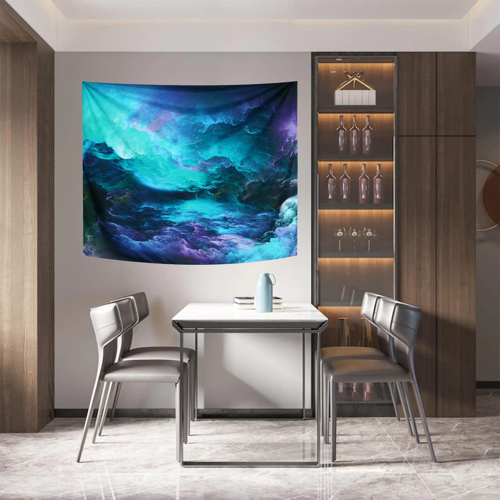 Tentures Murales Galaxie - Tissu Polyester - Motif Espace, Étoiles - Tailles 150x130 Cm à 230x180 Cm - Décoration Chambre, Salon - 9