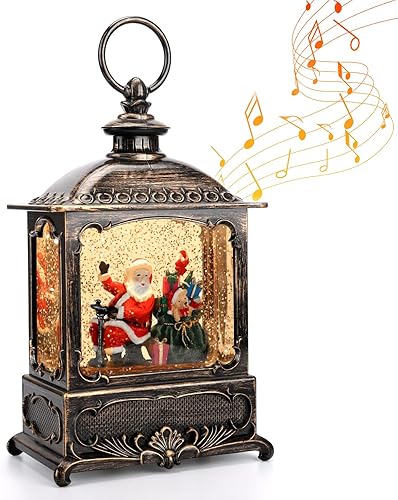 Linterna de decoración de Navidad con forma de globo de nieve, enchufe iluminado brillante, 3 pilas AA y alimentado por USB, linterna de globo de