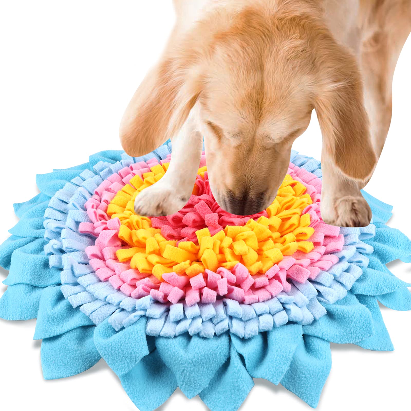Nabance Pet Snuffle Feeding Mat, Interactive Snuffle Mat for Dogs, Encourages Natural Foraging Skills for Cats Dogs, Dog Puzzle Toys Indoor Outdoor Stress Relief (Blue)