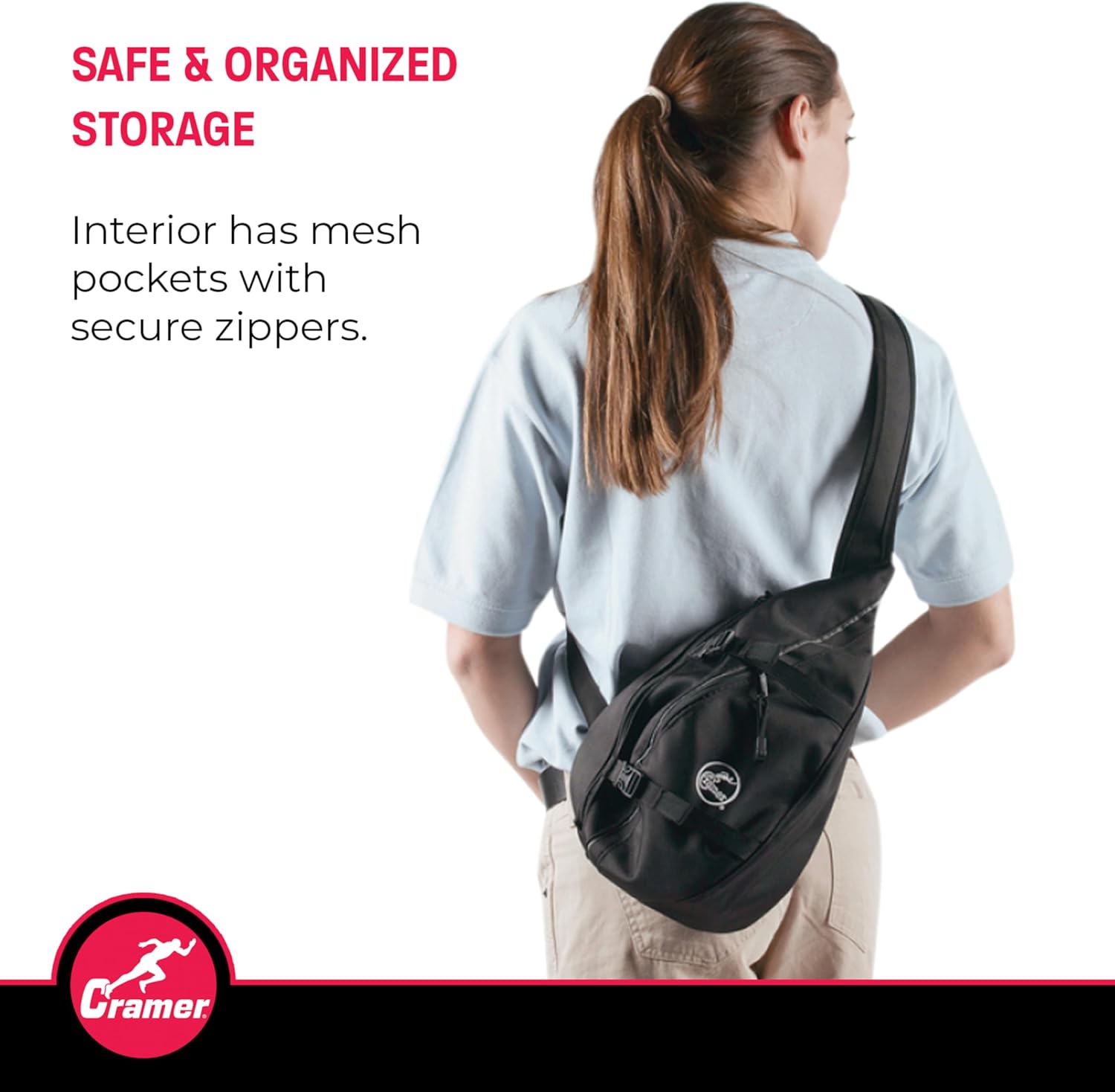 Cramer AT Messenger Pack for Athletic Trainers, Durable Over the Shoulder Sling Bag, Fanny Pack Alternative, Lightweight Training Kit Carries Essential Supplies, Including Tape and Scissors, Empty - Image 2