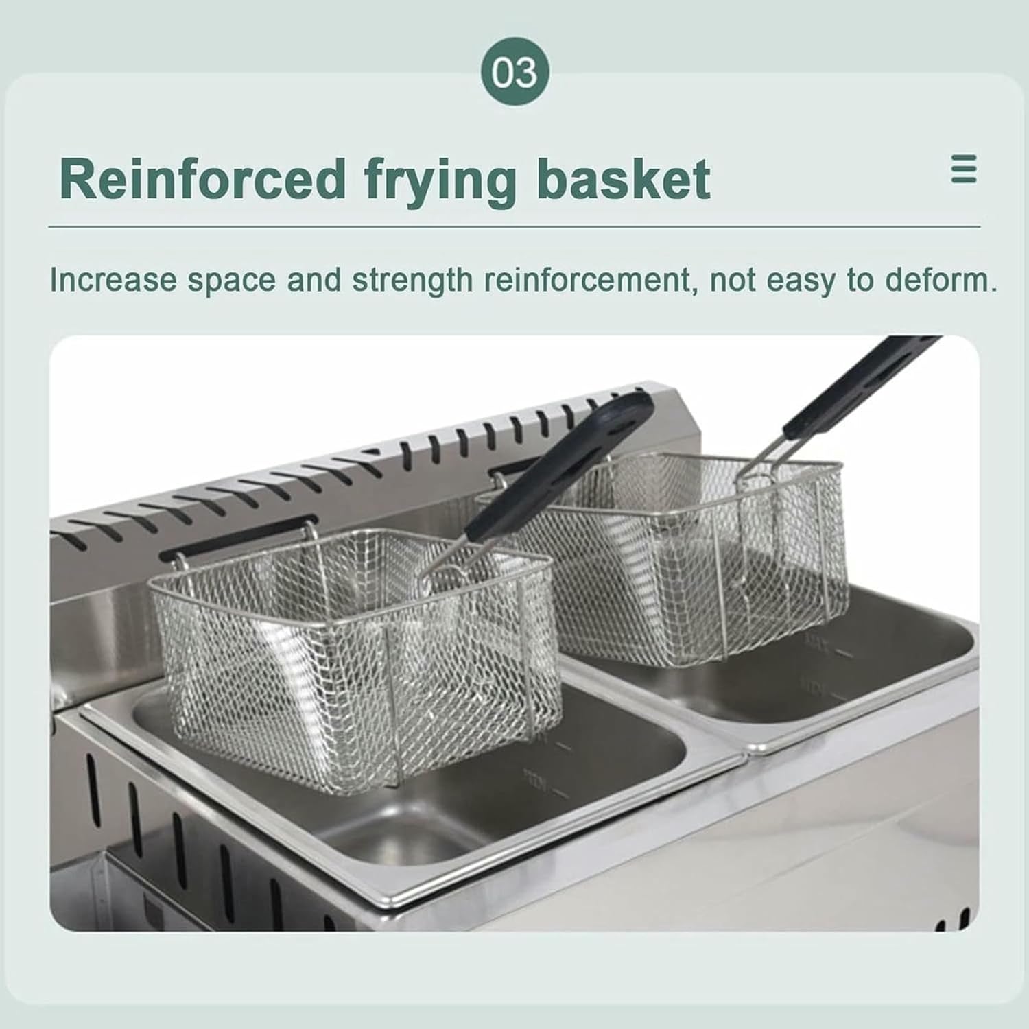 Commercial Fat Fryer Basket Lpg Gas Deep Fryer with Basket and Lid 10L X2 Dual Tanks Commercial Stainless Steel Deep Fryer, Countertop Kitchen Frying Machine for French~/