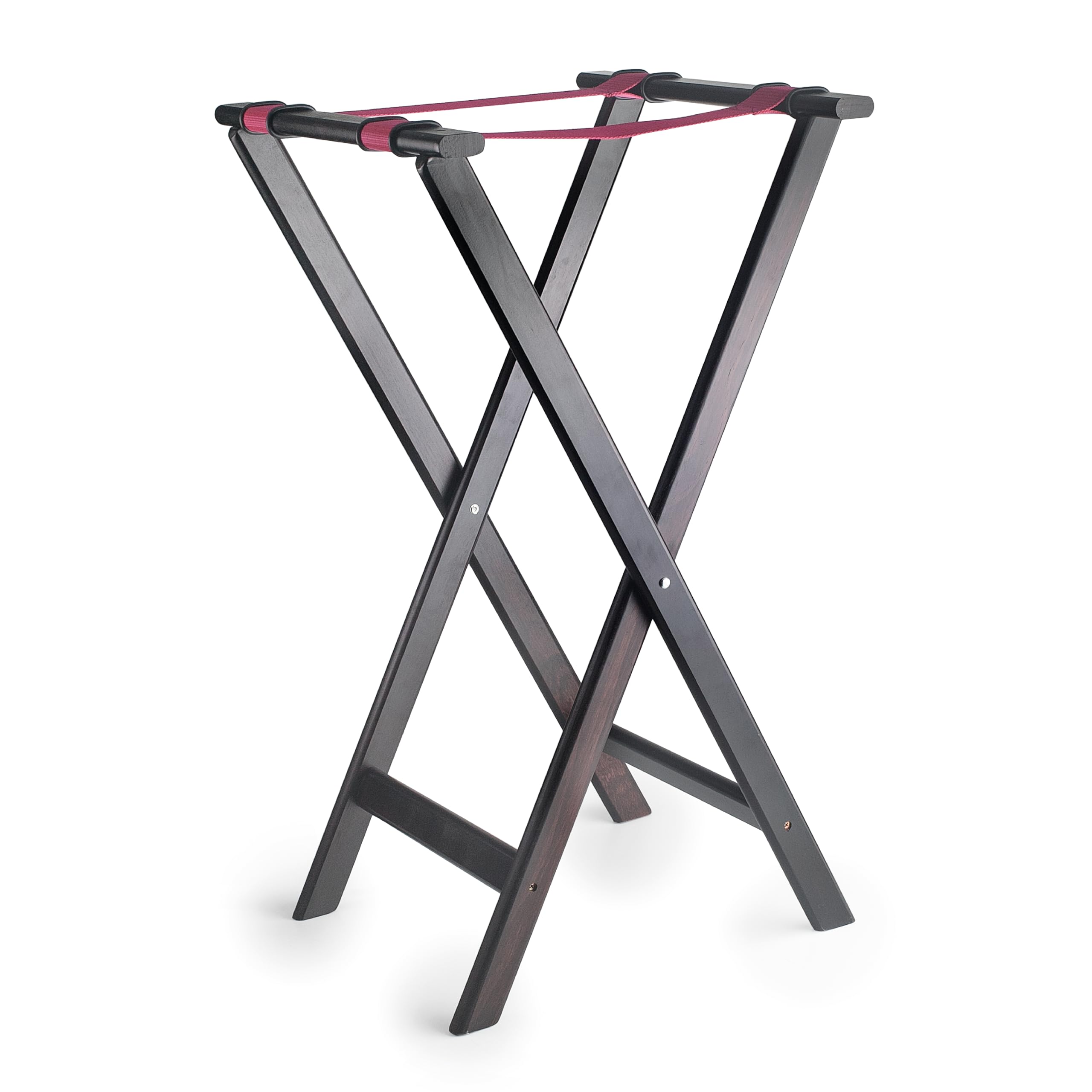 Lacor - 61869 - Soporte para Bandejas Sylva, Madera de Abedul, 43,5 x 46 x 82 cm, 100% Plegable, Arandelas Ajustables, Pies Antideslizantes para Mayor Estabilidad, Negro