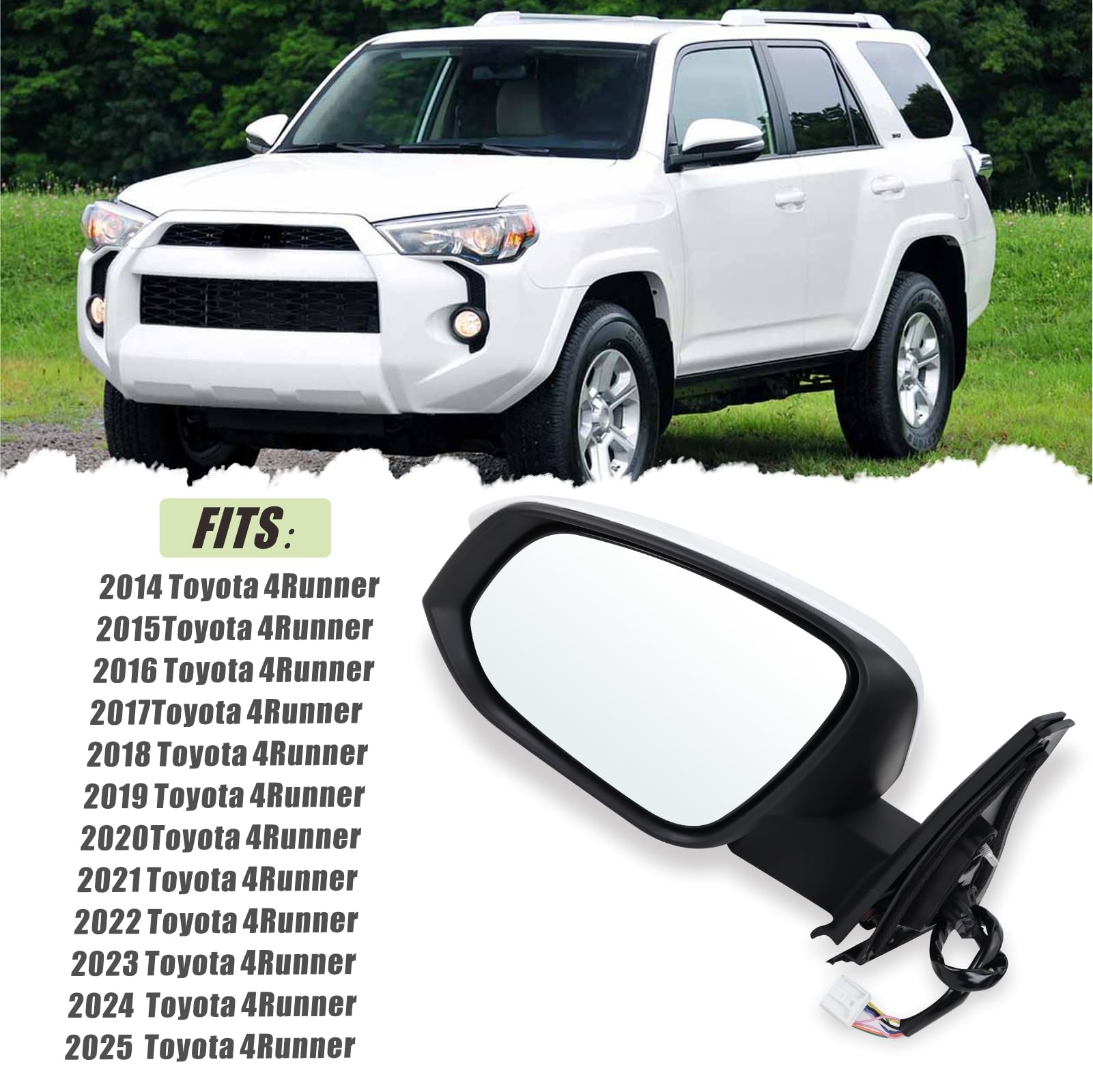 Right Side Mirror Glass Replacement Right Side Mirror Glass For 1996-1999 Toyota 4Runner – Passenger Side Replacement, Real Glass, Non-Heated Tail Lights For Toyota 4Runner - Foto 2