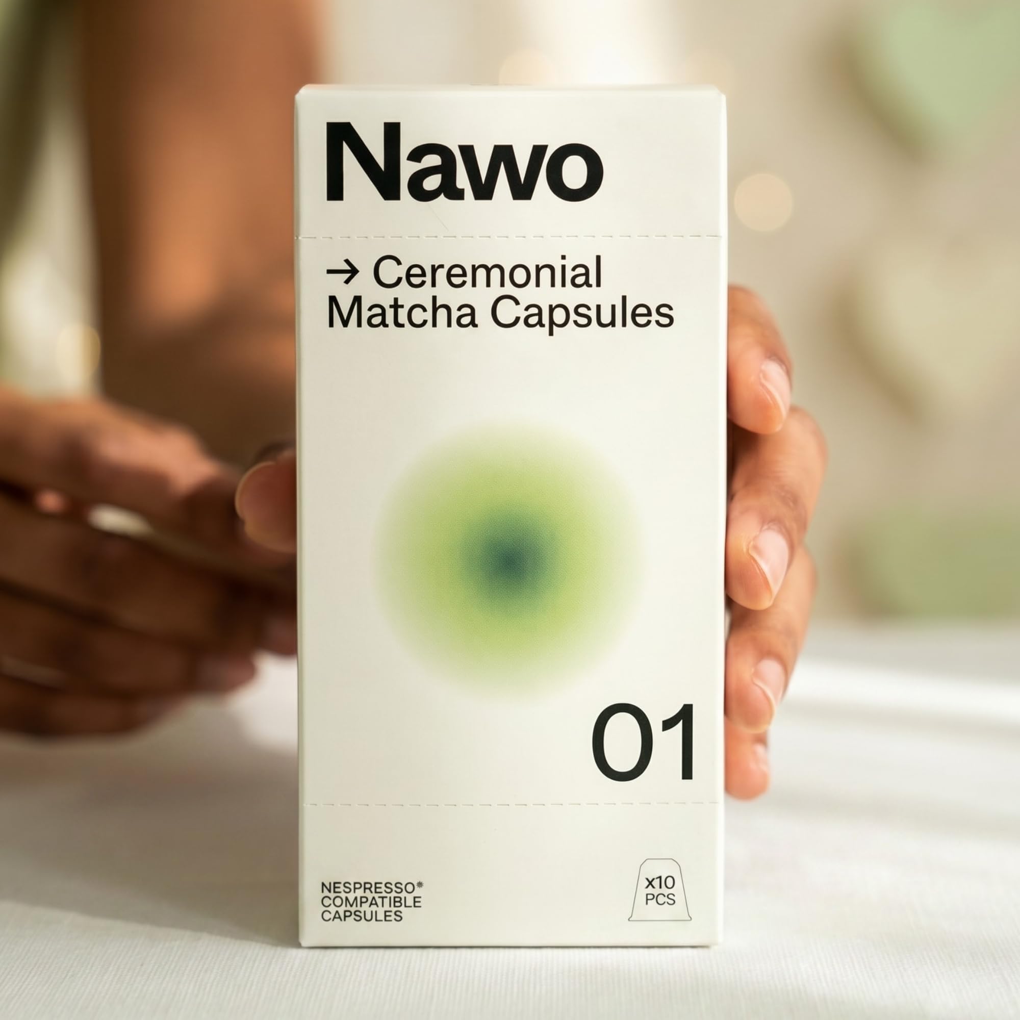 10 Cápsulas de Té Matcha Ceremonial – Compatibles con Nespresso®, 100% Natural, Té Verde en Polvo, Ideal para Matcha Latte, Sin Azúcares Añadidos ni Conservantes – NAWO® Matcha