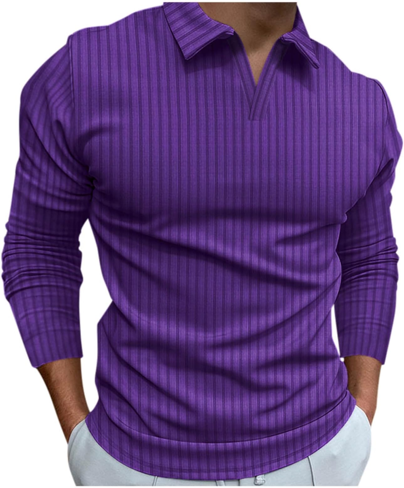 iTNHFPMens Premium Colours Long Sleeve Cotton Polo Shirt Classic Fit Colorblock Mens Athletic Shirts Fashionable Colorful Graphic Sweatshirts for Men Shrink-Less Sport Men's Golf Shirts