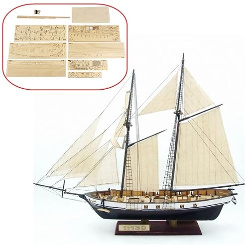 HAPYLY 1/130 Scale DIY Hobby Wooden Ship Science Equipmen Assembly