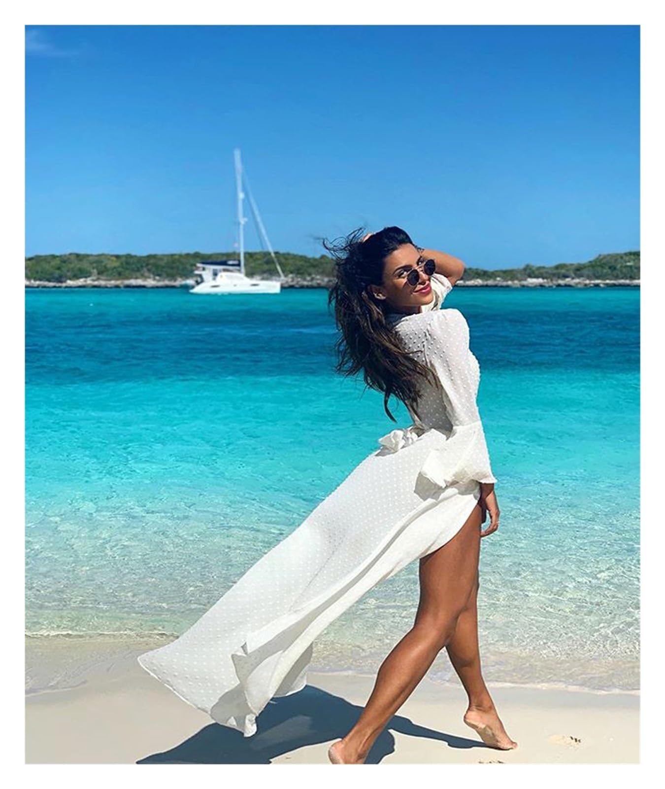 Vestido Playa Mujer Vestido de playa Long Beach Cover up Mujer Traje de baño Bikini Túnica Bata larga Ropa de playa Traje
