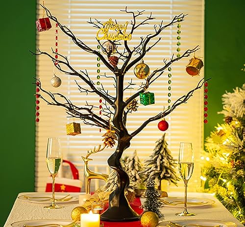 Miniatura 7 de Sziqiqi Árbol artificial de resina para centro de mesa de árbol, decoración del hogar, centro de mesa de boda, adornos creativos de 30 pulgadas (30